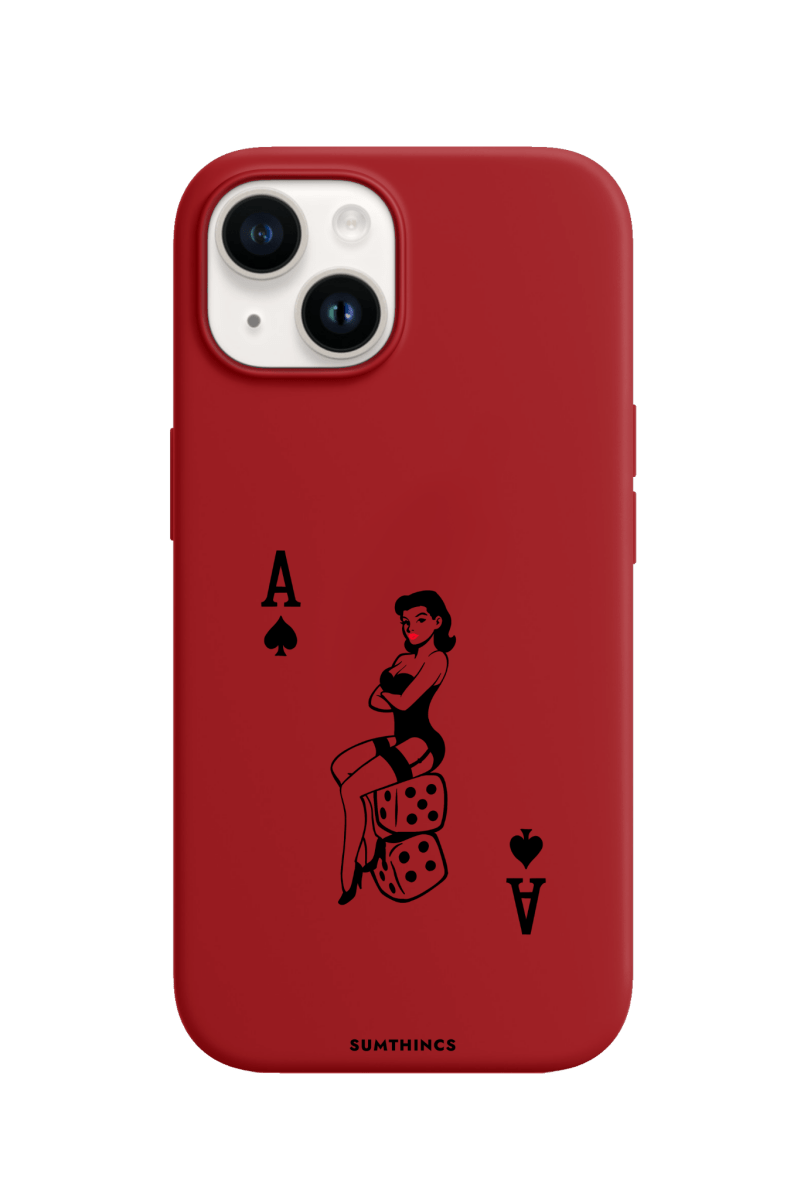 iPhone 15 Ace Queen Premium Telefon Kılıfı Kırmızı - SUMTHINCS