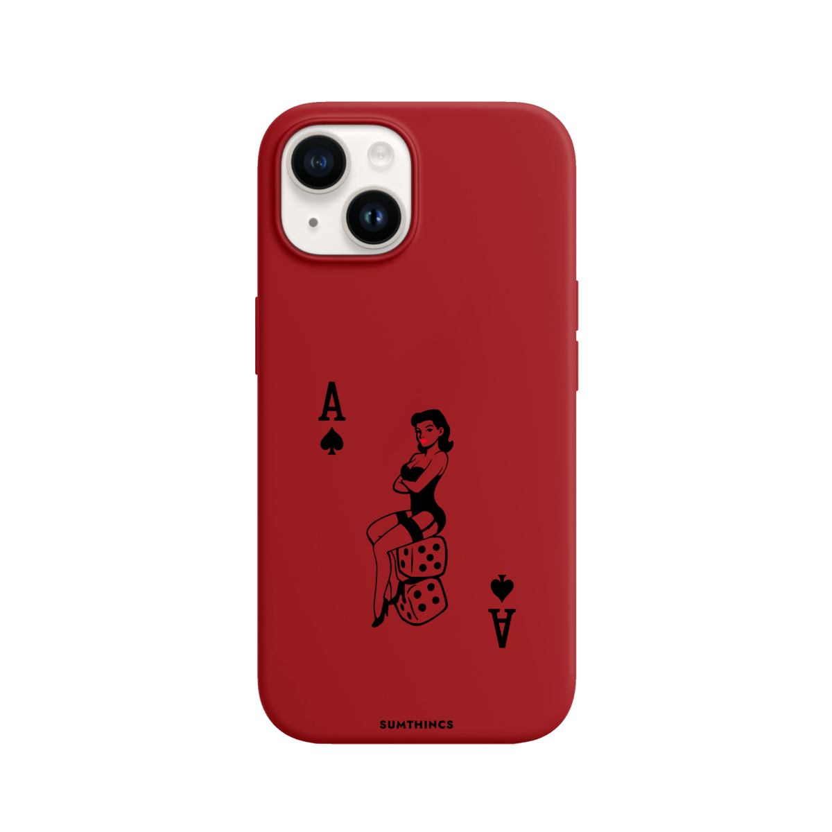 iPhone 15 Ace Queen Premium Telefon Kılıfı Kırmızı - SUMTHINCS