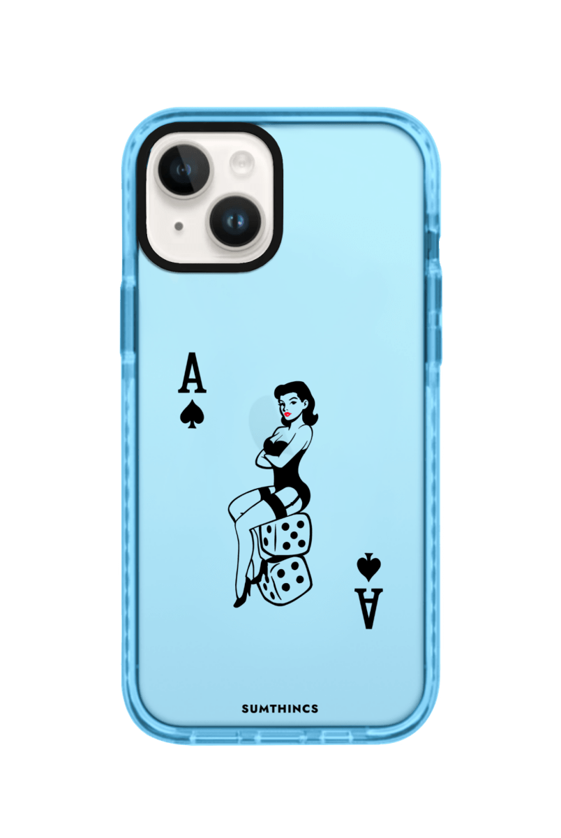 iPhone 15 Ace Queen Procase Şeffaf Telefon Kılıfı Mavi - SUMTHINCS
