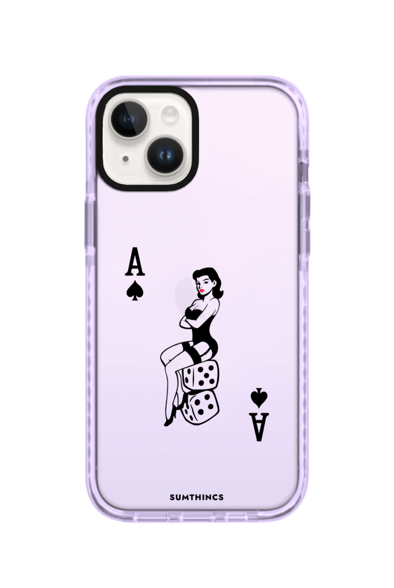 iPhone 15 Ace Queen Procase Şeffaf Telefon Kılıfı Lila - SUMTHINCS