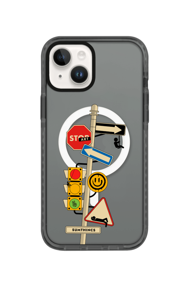 iPhone 15 Crossroad Magsafe Procase Şeffaf Telefon Kılıfı Antrasit - SUMTHINCS