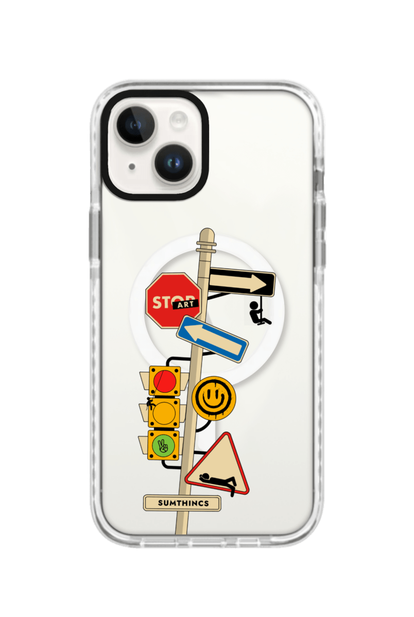 iPhone 15 Crossroad Magsafe Procase Şeffaf Telefon Kılıfı Beyaz Şeffaf - SUMTHINCS