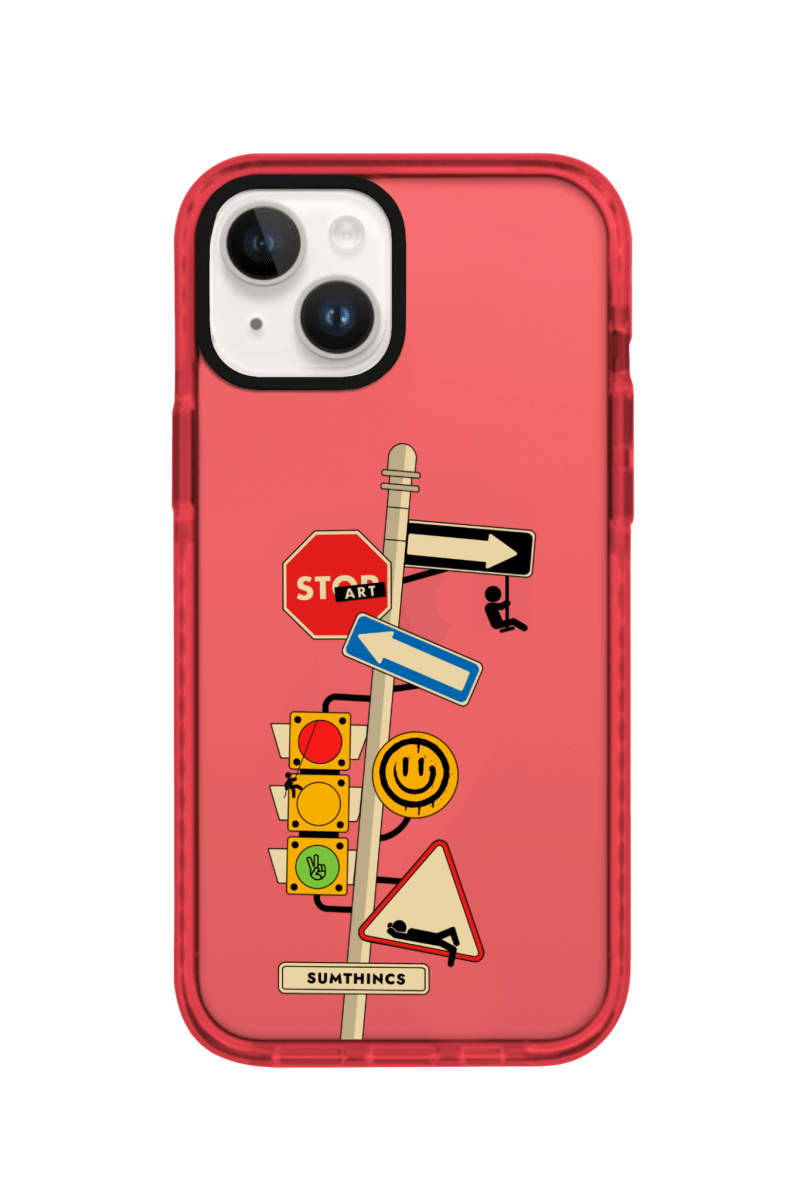 iPhone 15 Crossroad Procase Şeffaf Telefon Kılıfı Kırmızı - SUMTHINCS