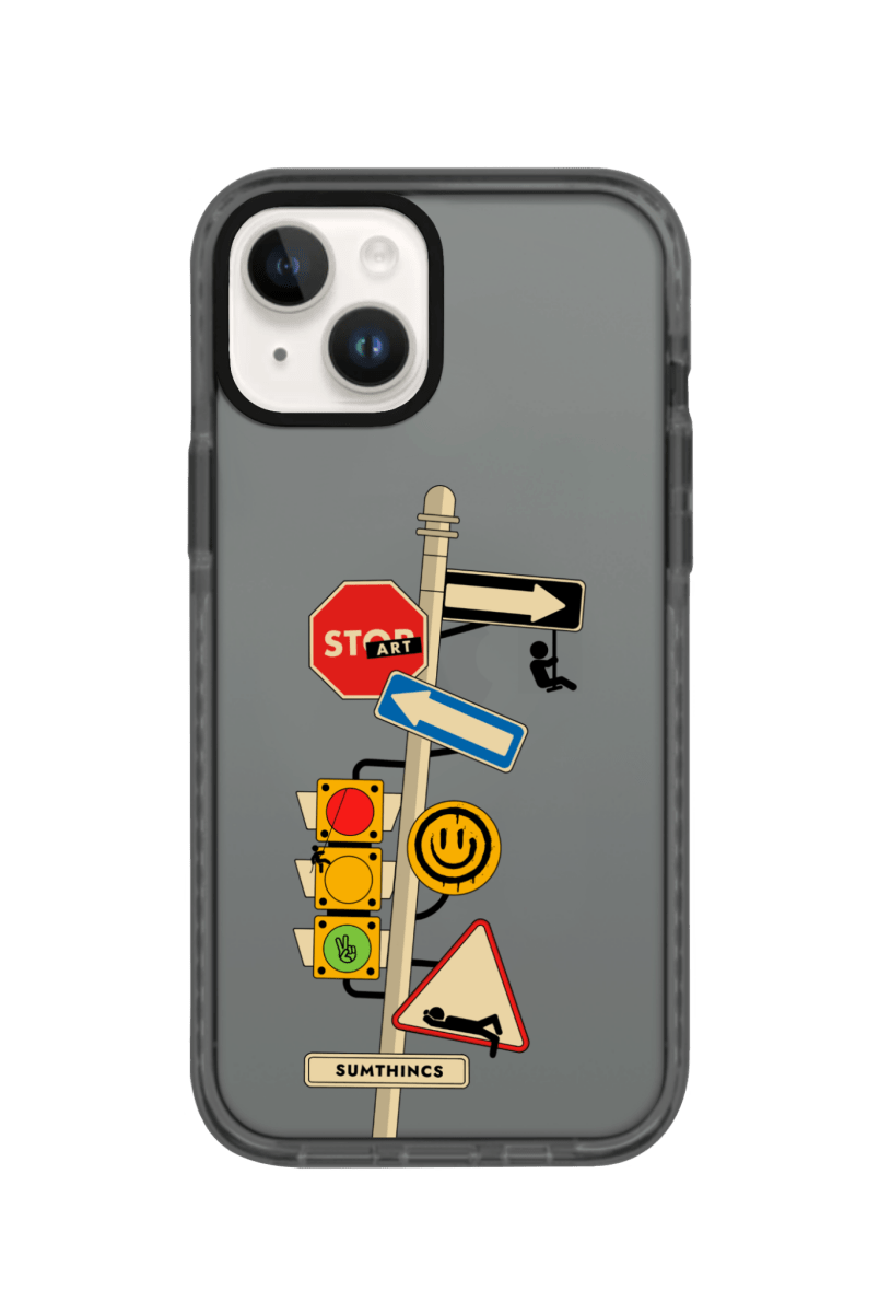 iPhone 15 Crossroad Procase Şeffaf Telefon Kılıfı Antrasit - SUMTHINCS