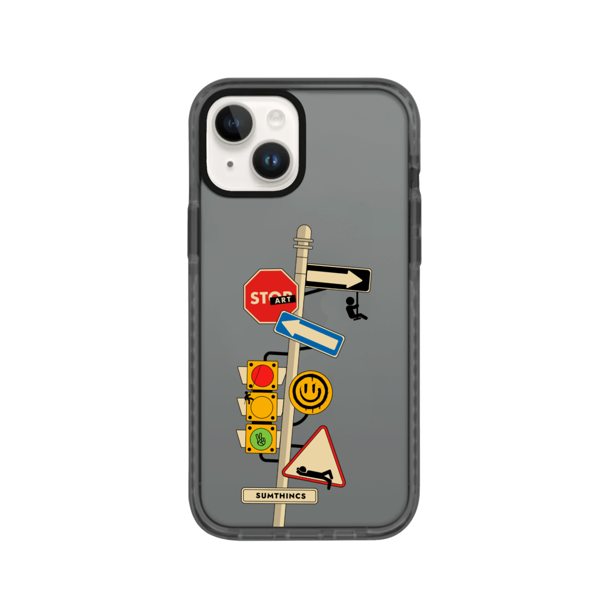 iPhone 15 Crossroad Procase Şeffaf Telefon Kılıfı Antrasit - SUMTHINCS