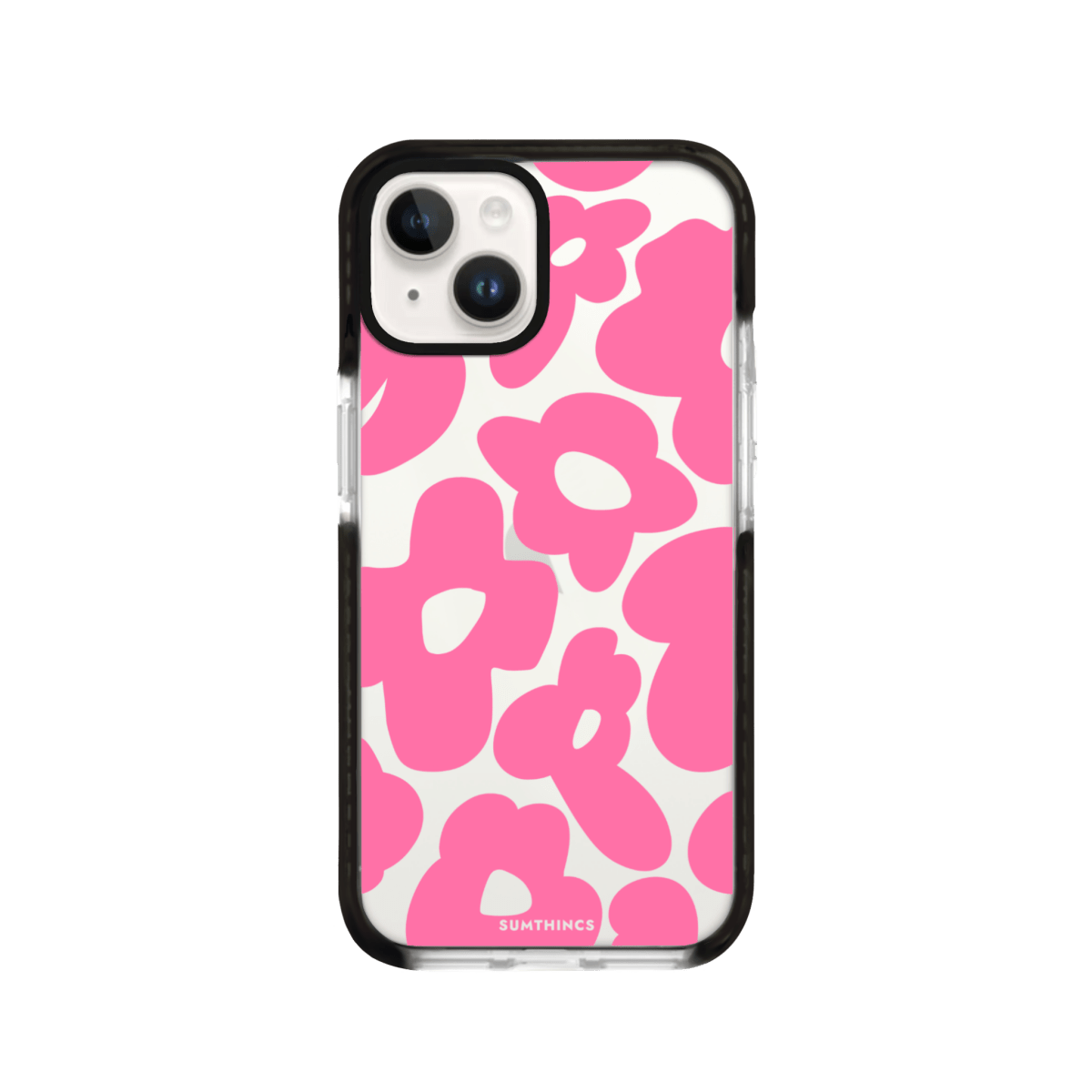 iPhone 15 Daisy Pop Procase Telefon Kılıfı Siyah Şeffaf - SUMTHINCS