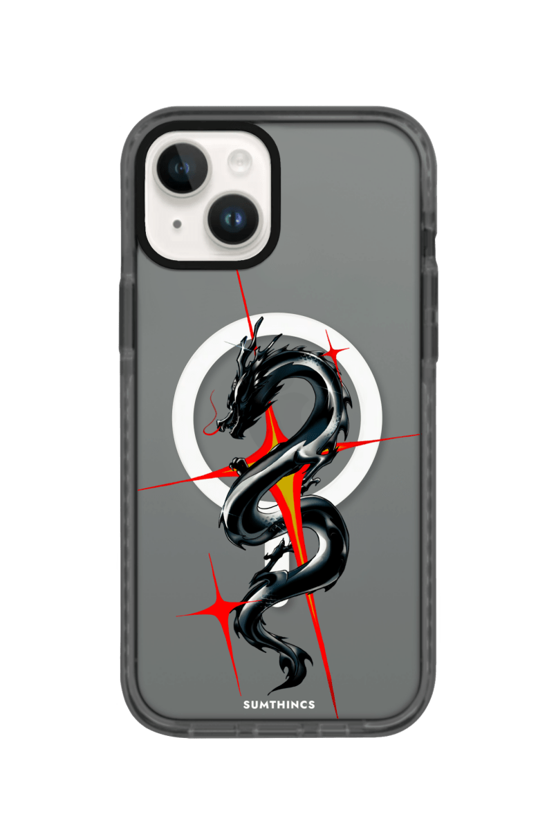 iPhone 15 Dragonflare Magsafe Procase Şeffaf Telefon Kılıfı Antrasit - SUMTHINCS