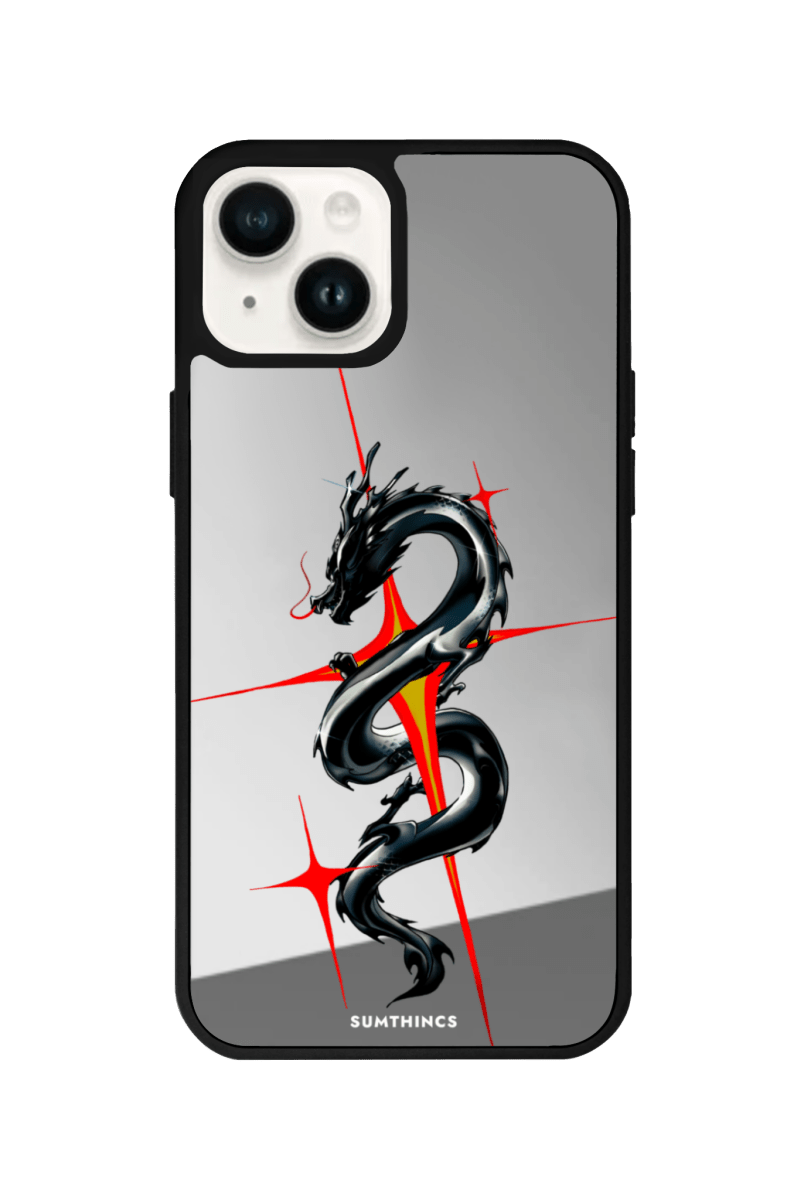 iPhone 15 Dragonflare Mirror Aynalı Telefon Kılıfı Gümüş - SUMTHINCS