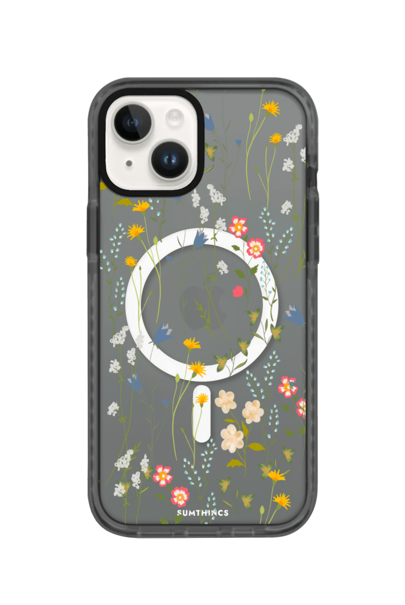 iPhone 15 Eternal Garden Magsafe Procase Şeffaf Telefon Kılıfı Antrasit - SUMTHINCS