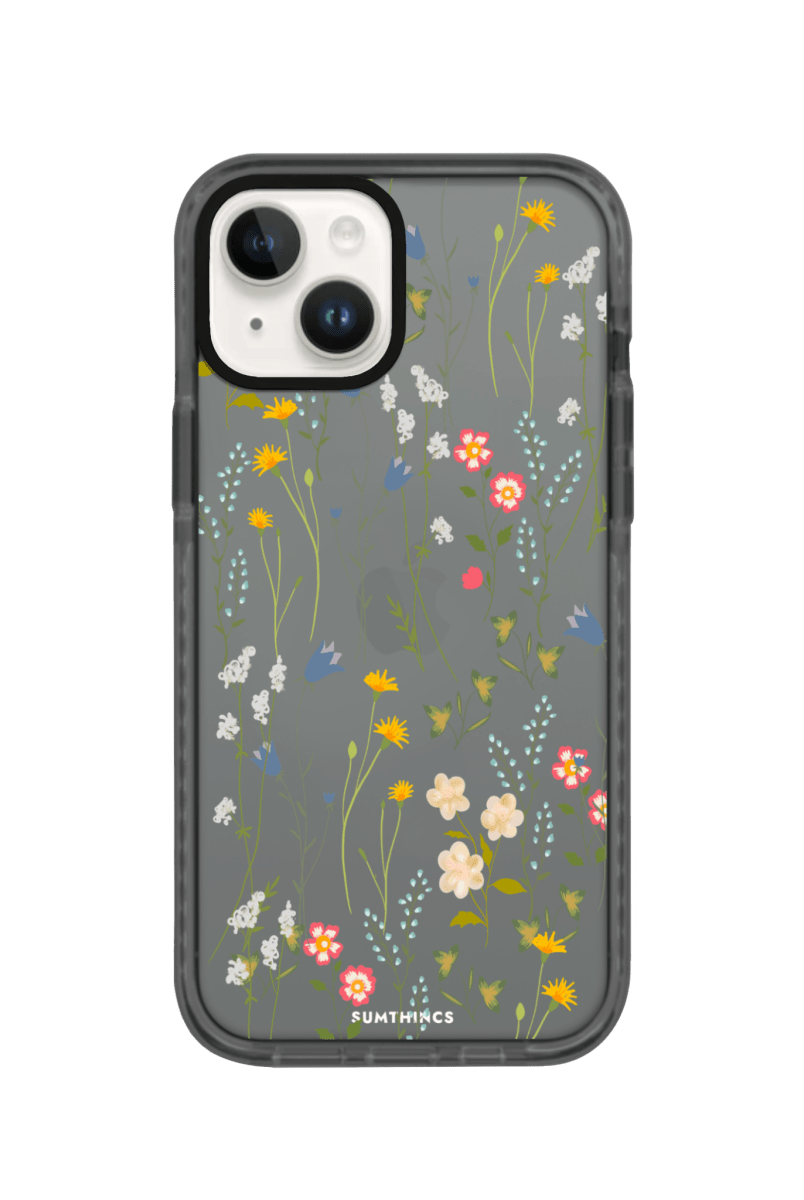 iPhone 15 Eternal Garden Procase Şeffaf Telefon Kılıfı Antrasit - SUMTHINCS