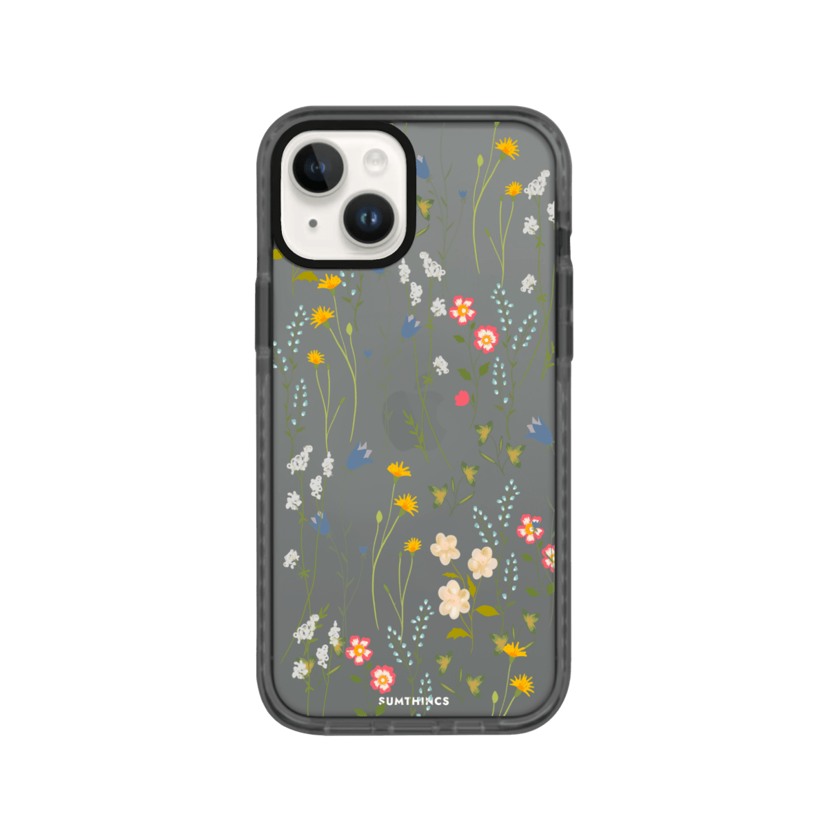 iPhone 15 Eternal Garden Procase Şeffaf Telefon Kılıfı Antrasit - SUMTHINCS