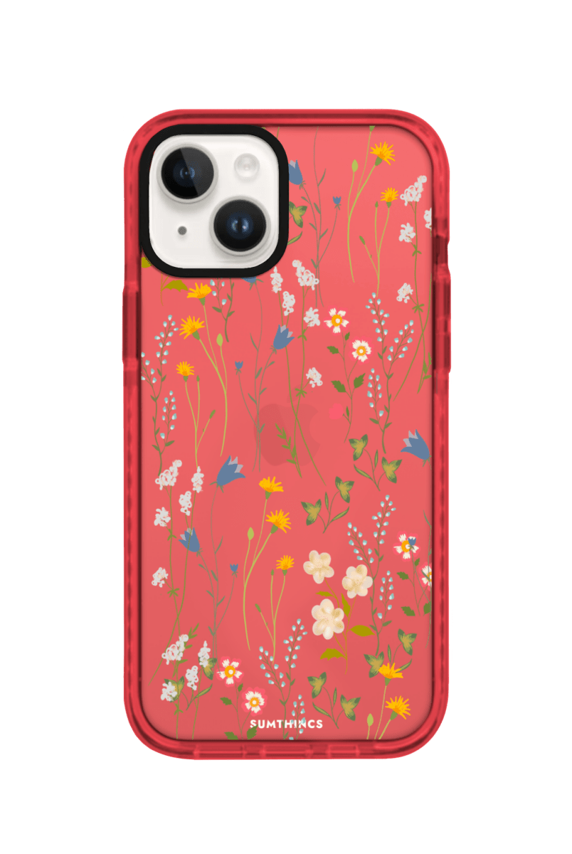 iPhone 15 Eternal Garden Procase Şeffaf Telefon Kılıfı Kırmızı - SUMTHINCS