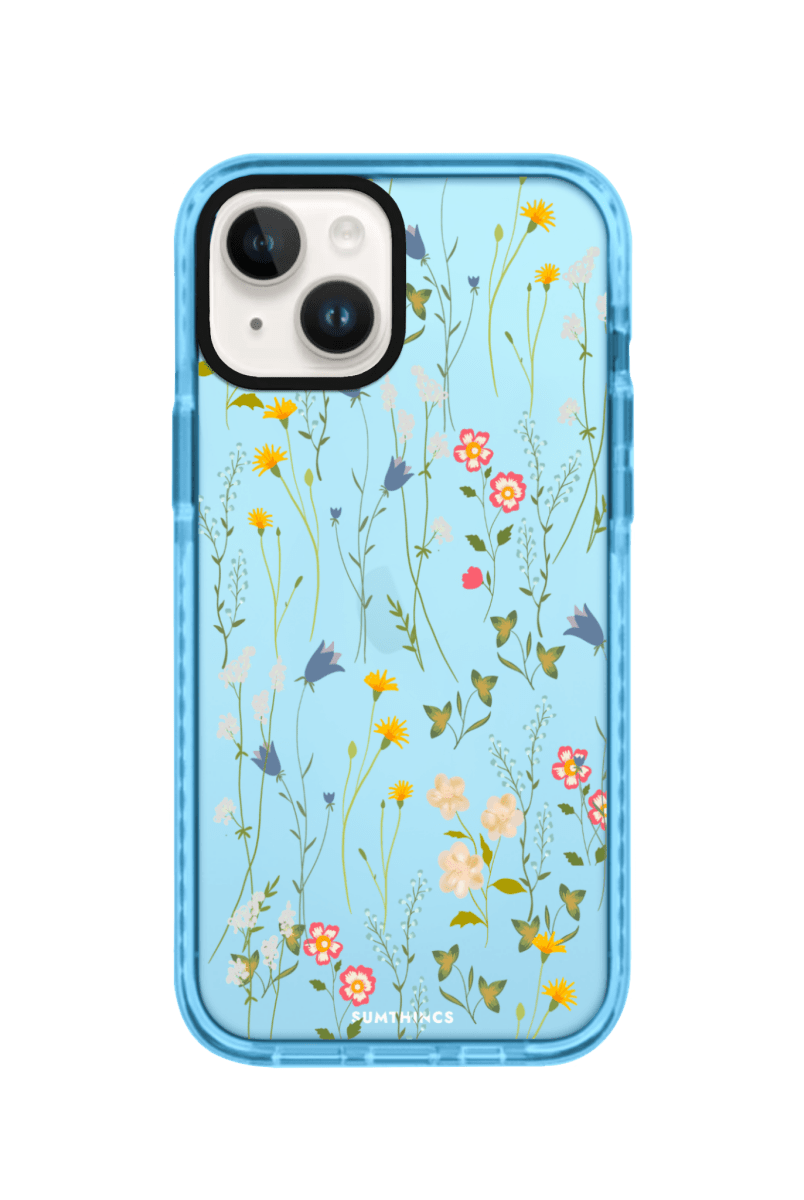 iPhone 15 Eternal Garden Procase Şeffaf Telefon Kılıfı Mavi - SUMTHINCS