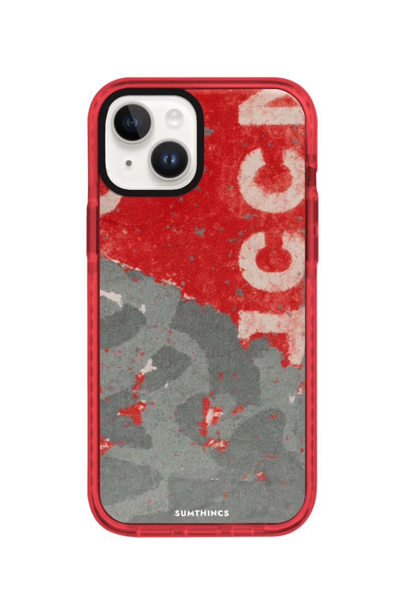 iPhone 15 Graffiti Procase Şeffaf Telefon Kılıfı Kırmızı - SUMTHINCS