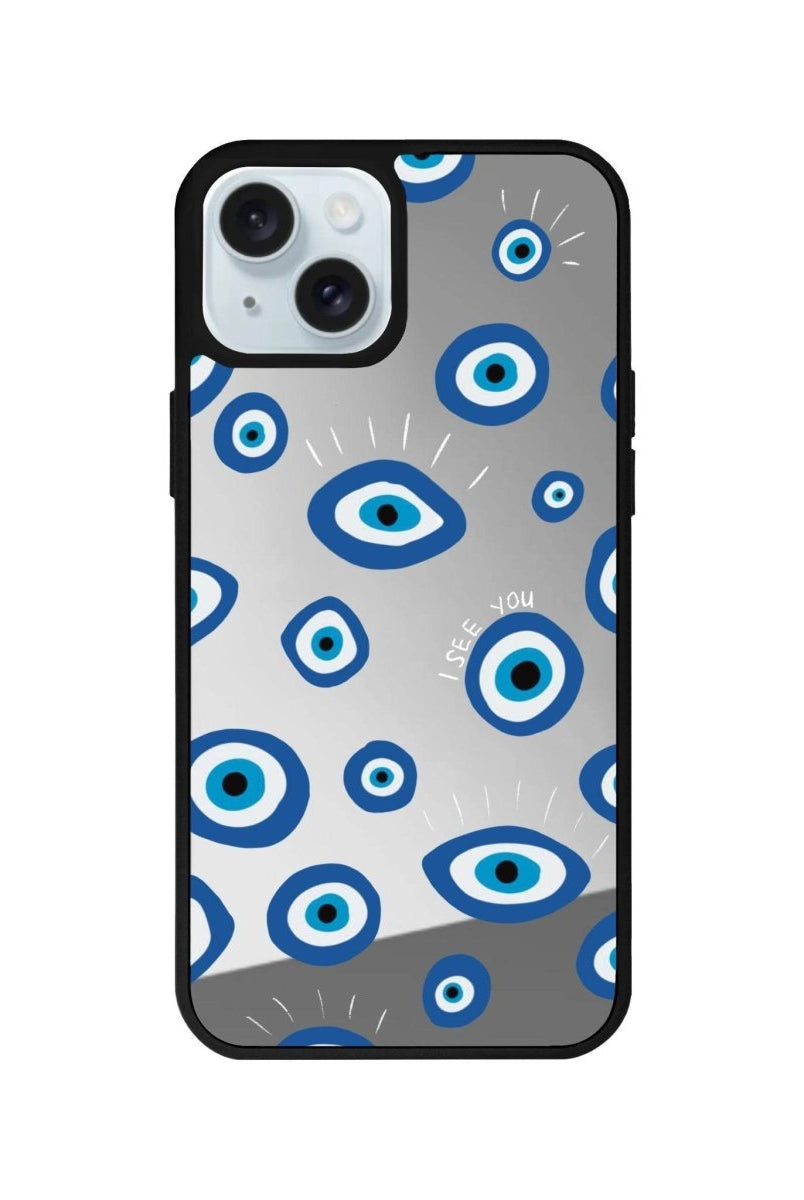iPhone 15 I See You Mirror Aynalı Telefon Kılıfı Gümüş - SUMTHINCS