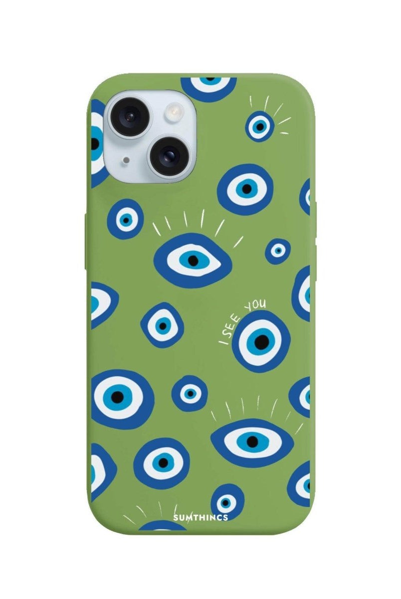 iPhone 15 I See You Premium Telefon Kılıfı Fıstık Yeşili - SUMTHINCS