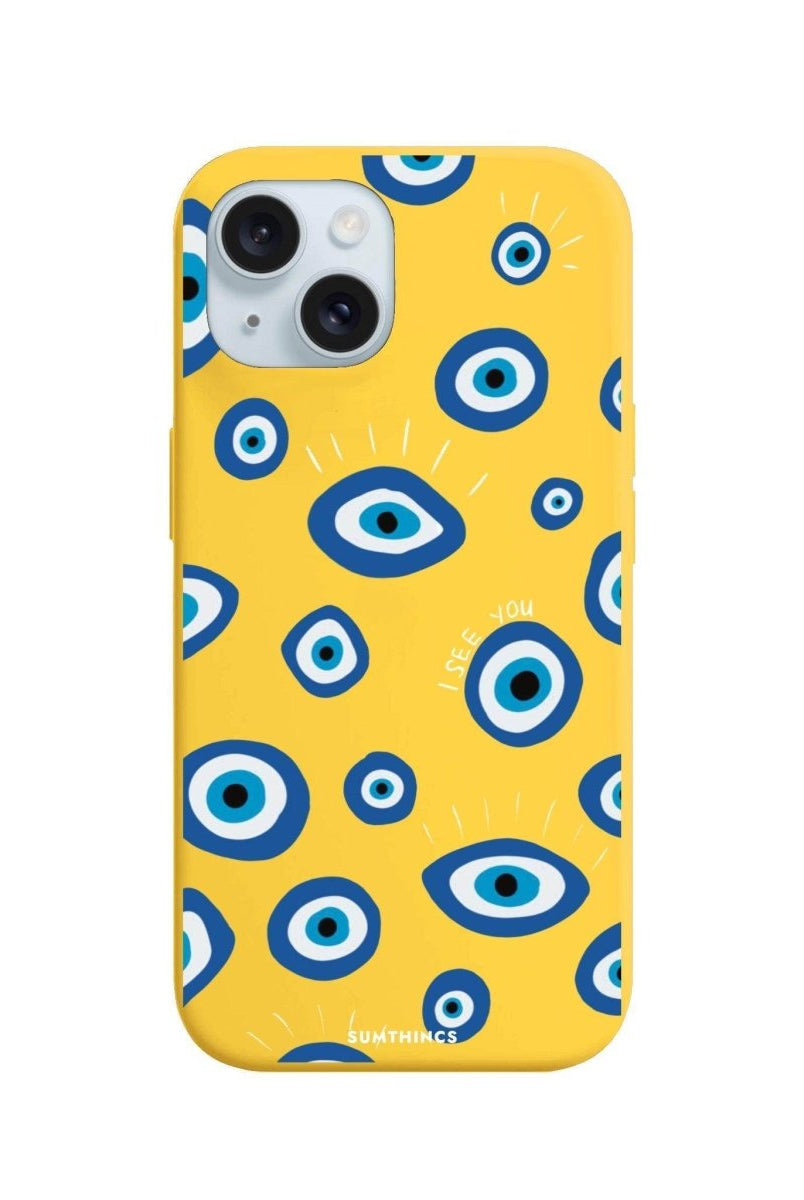 iPhone 15 I See You Premium Telefon Kılıfı Sarı - SUMTHINCS