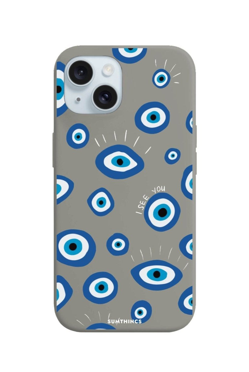 iPhone 15 I See You Premium Telefon Kılıfı Gri - SUMTHINCS