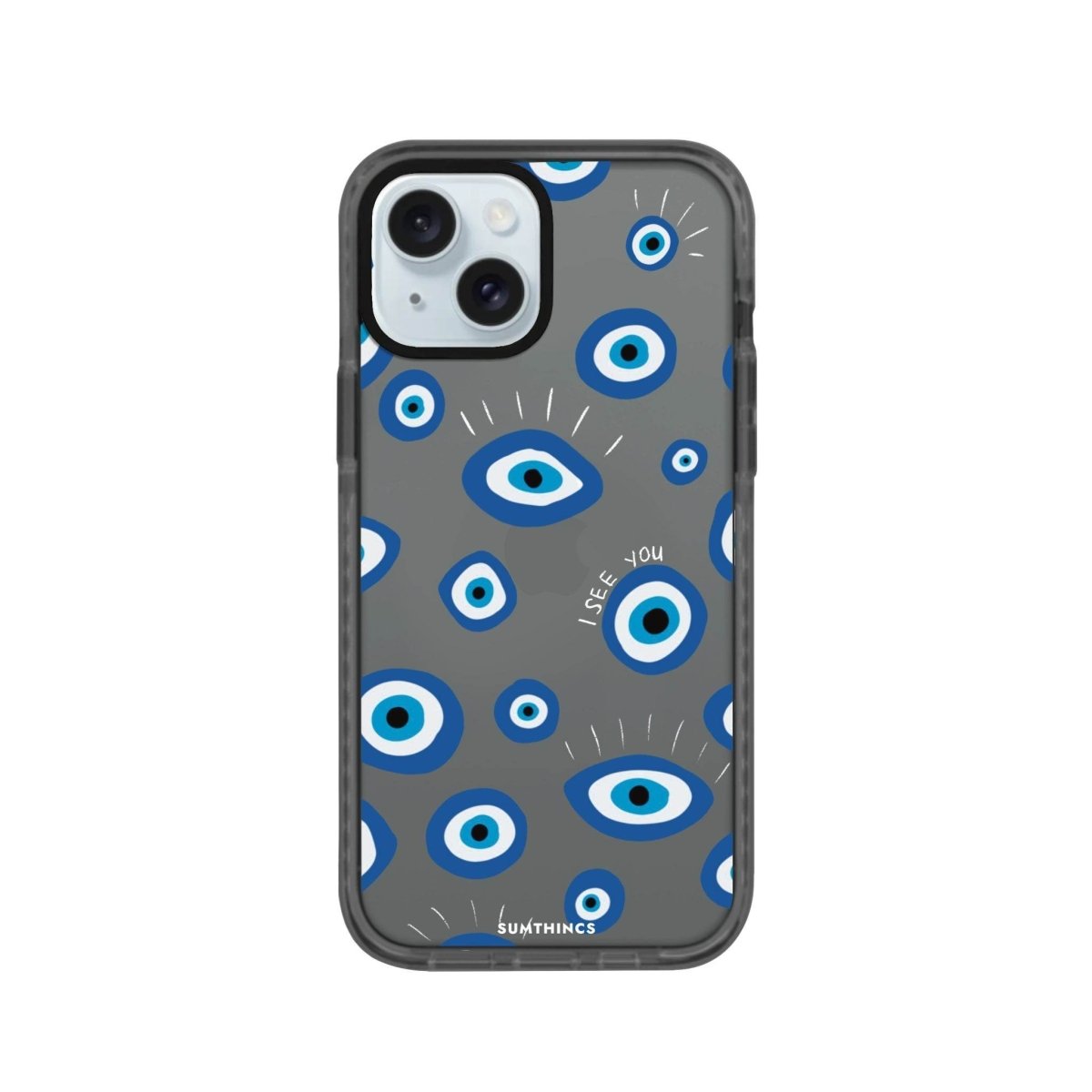 iPhone 15 I See You Procase Şeffaf Telefon Kılıfı Antrasit - SUMTHINCS