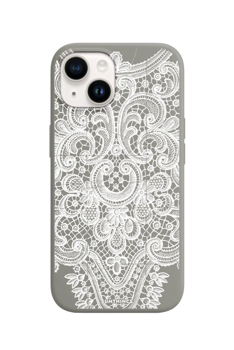 iPhone 15 Lacework Premium Telefon Kılıfı Gri - SUMTHINCS