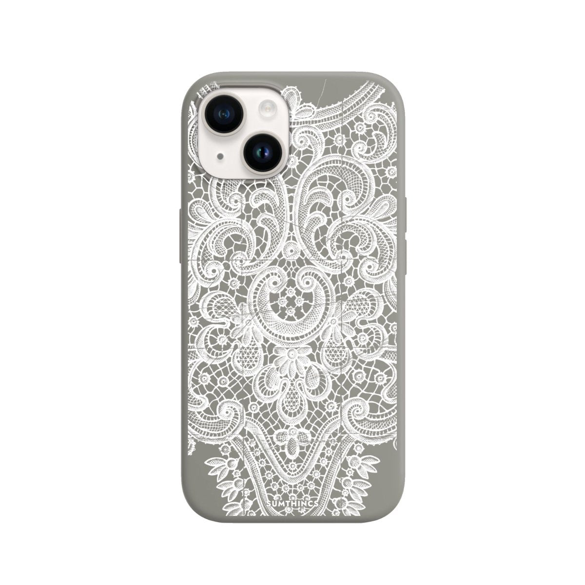 iPhone 15 Lacework Premium Telefon Kılıfı Gri - SUMTHINCS