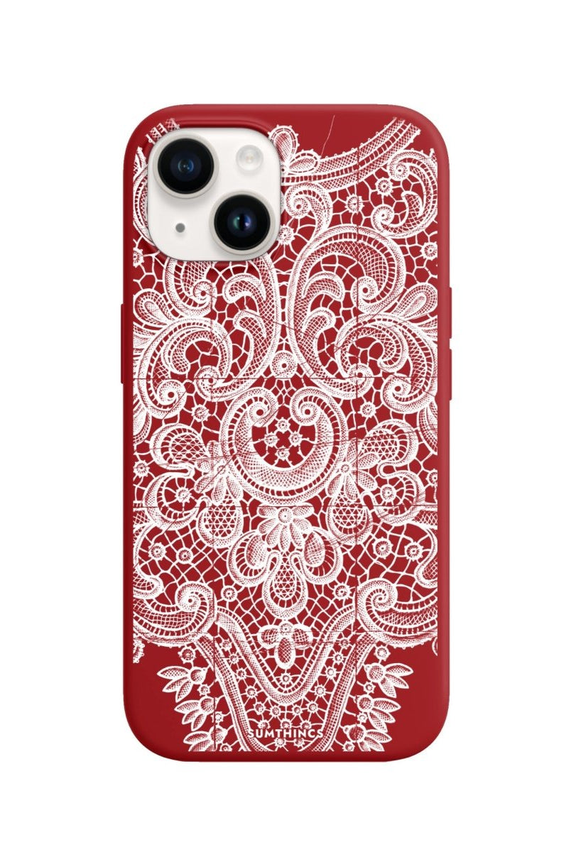 iPhone 15 Lacework Premium Telefon Kılıfı Kırmızı - SUMTHINCS