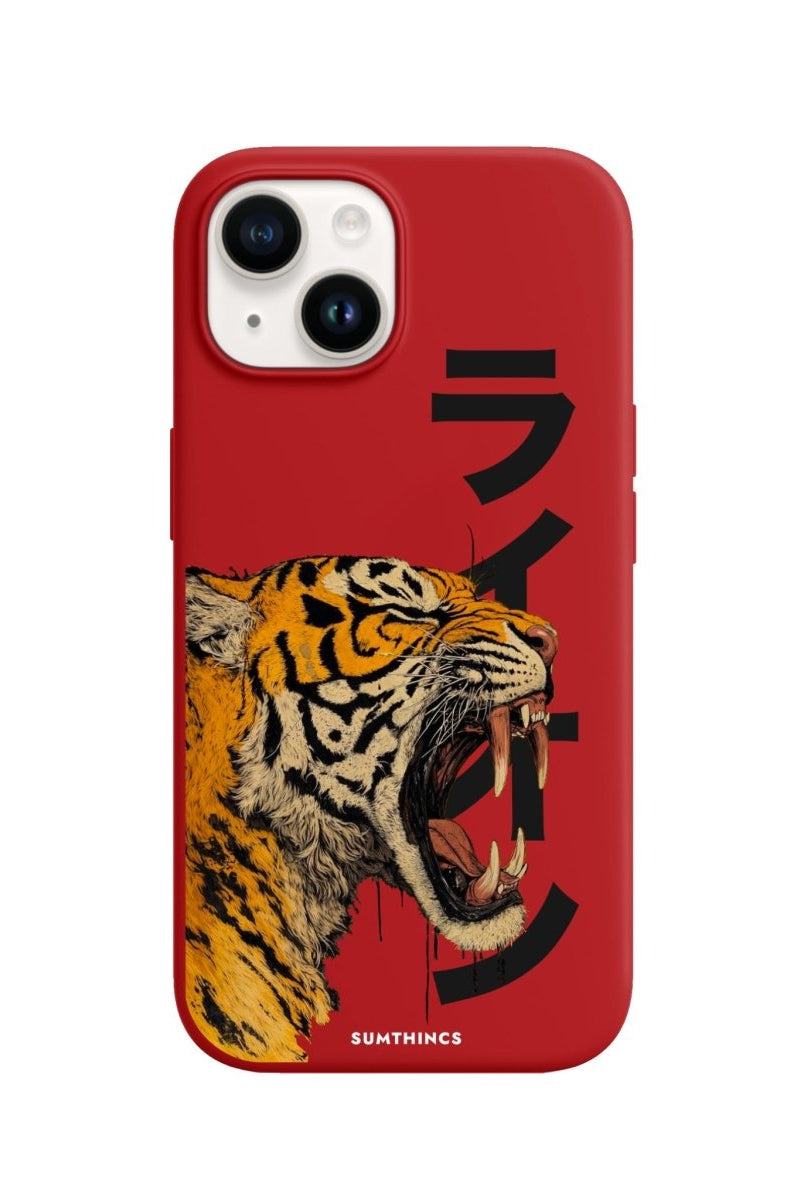 iPhone 15 Lion Premium Telefon Kılıfı Kırmızı - Sumthincs