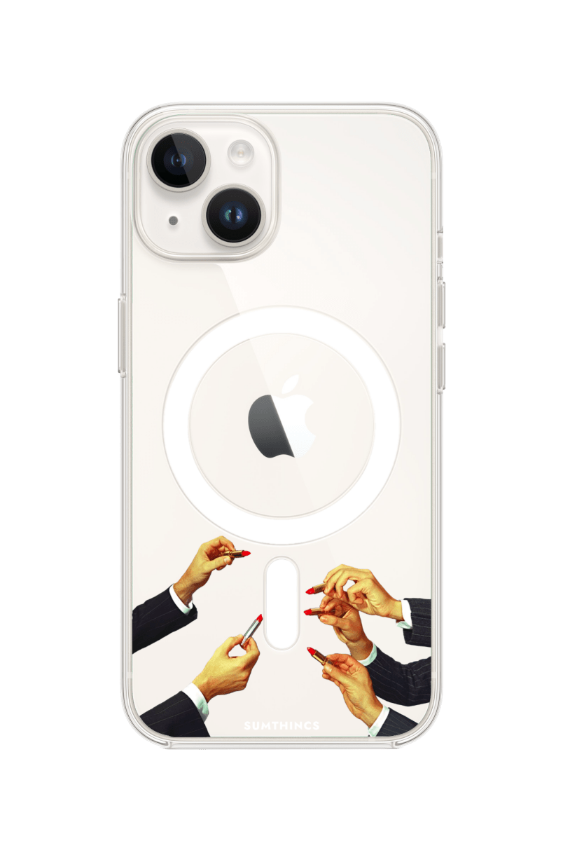 iPhone 15 Lipstick Clear Magsafe Şeffaf Telefon Kılıfı - SUMTHINCS