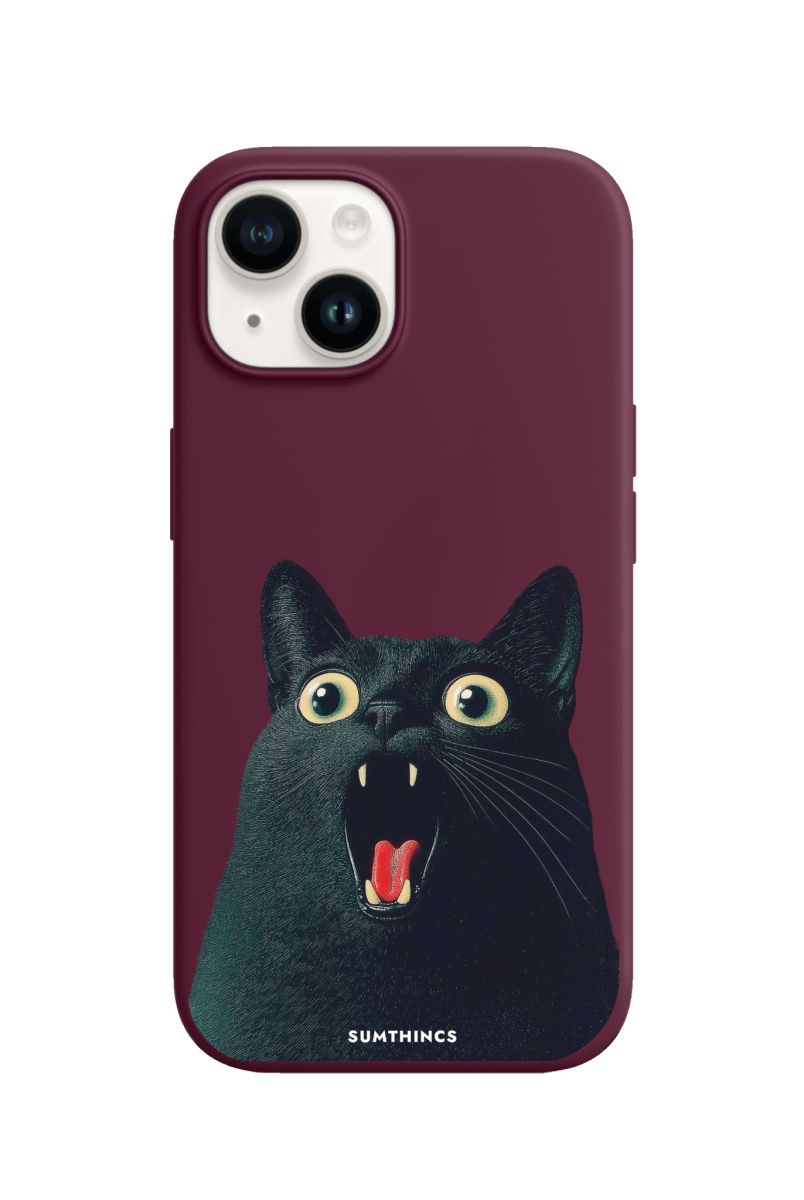 iPhone 15 Meoww Premium Telefon Kılıfı Bordo - SUMTHINCS