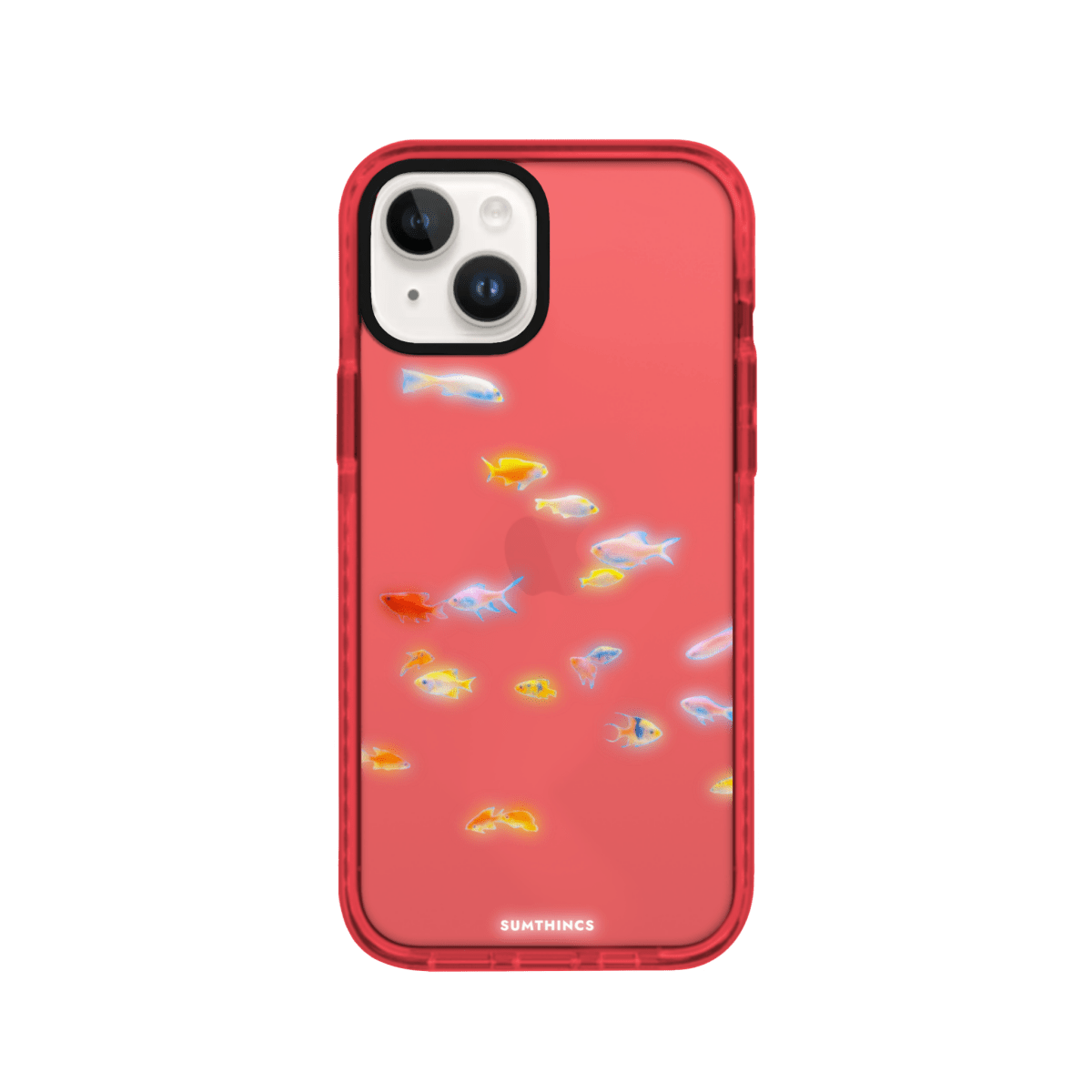 iPhone 15 Neon Fish Procase Şeffaf Telefon Kılıfı Kırmızı - SUMTHINCS