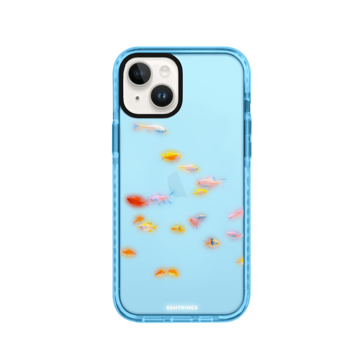 iPhone 15 Neon Fish Procase Şeffaf Telefon Kılıfı Mavi - SUMTHINCS