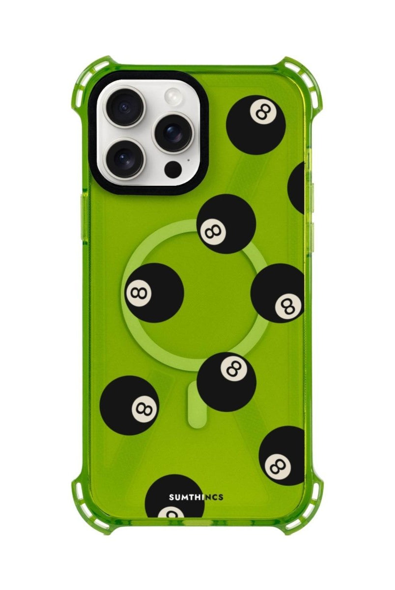 iPhone 15 Plus 8Ball Bumper Magsafe Şeffaf Telefon Kılıfı Yeşil - SUMTHINCS