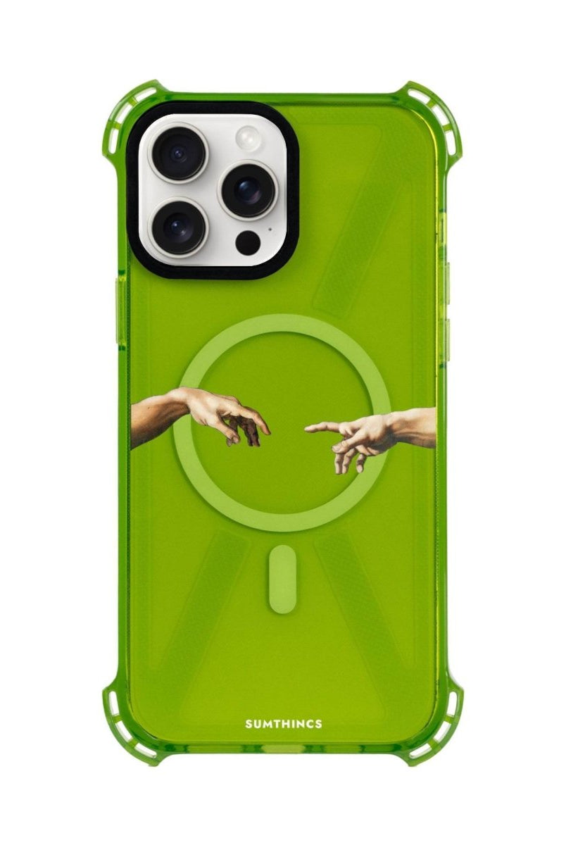 iPhone 15 Plus Adam's Creation Bumper Magsafe Şeffaf Telefon Kılıfı Yeşil - SUMTHINCS