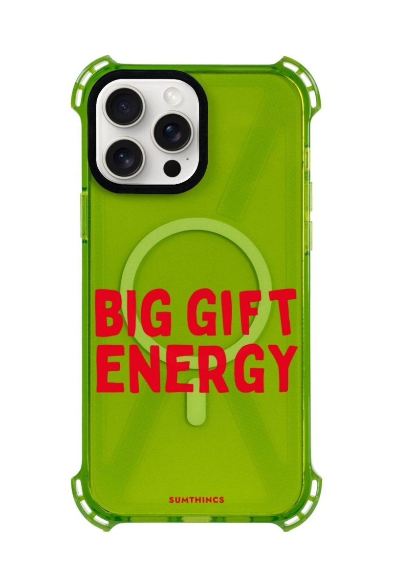 iPhone 15 Plus Big Gift Energy Bumper Magsafe Şeffaf Telefon Kılıfı Yeşil - SUMTHINCS