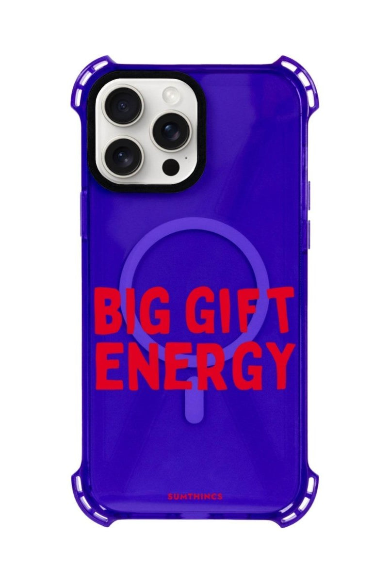 iPhone 15 Plus Big Gift Energy Bumper Magsafe Şeffaf Telefon Kılıfı Mor - SUMTHINCS