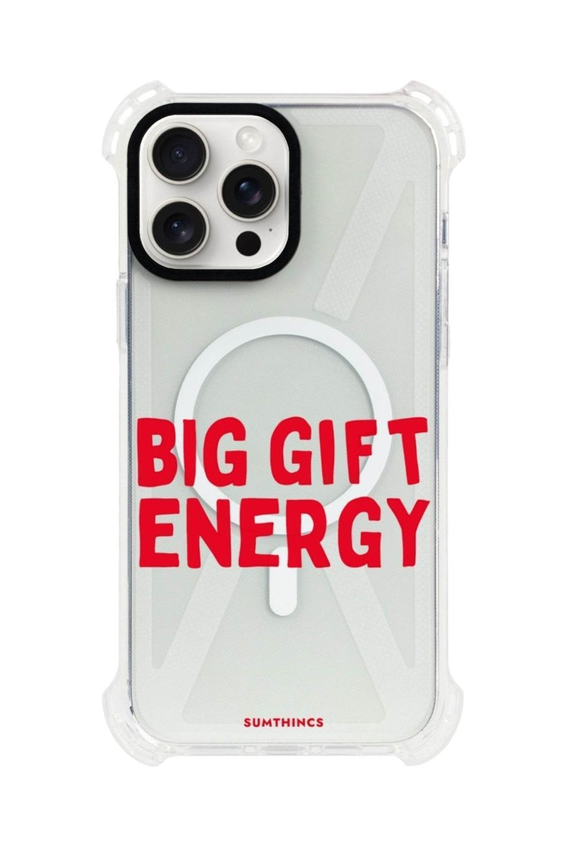 iPhone 15 Plus Big Gift Energy Bumper Magsafe Şeffaf Telefon Kılıfı Beyaz Şeffaf - SUMTHINCS