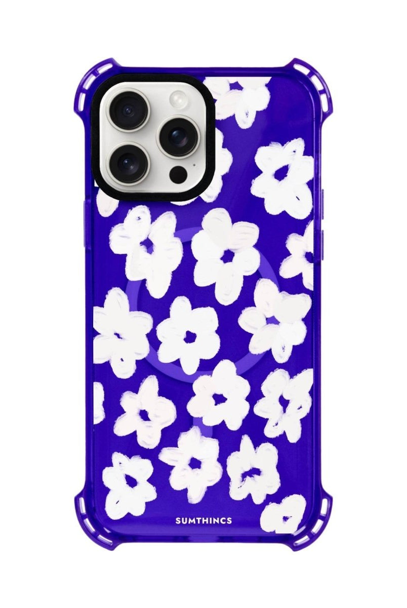 iPhone 15 Plus Blossoms Bumper Magsafe Şeffaf Telefon Kılıfı Mor - SUMTHINCS