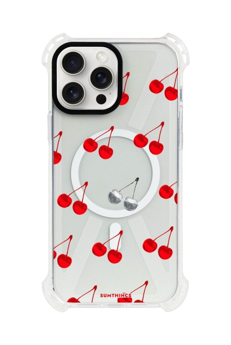 iPhone 15 Plus Disco Cherry Bumper Magsafe Şeffaf Telefon Kılıfı Beyaz Şeffaf - SUMTHINCS