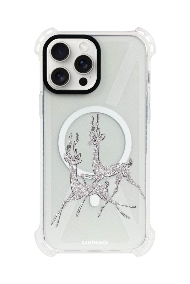iPhone 15 Plus Disco Deers Bumper Magsafe Şeffaf Telefon Kılıfı Beyaz Şeffaf - SUMTHINCS