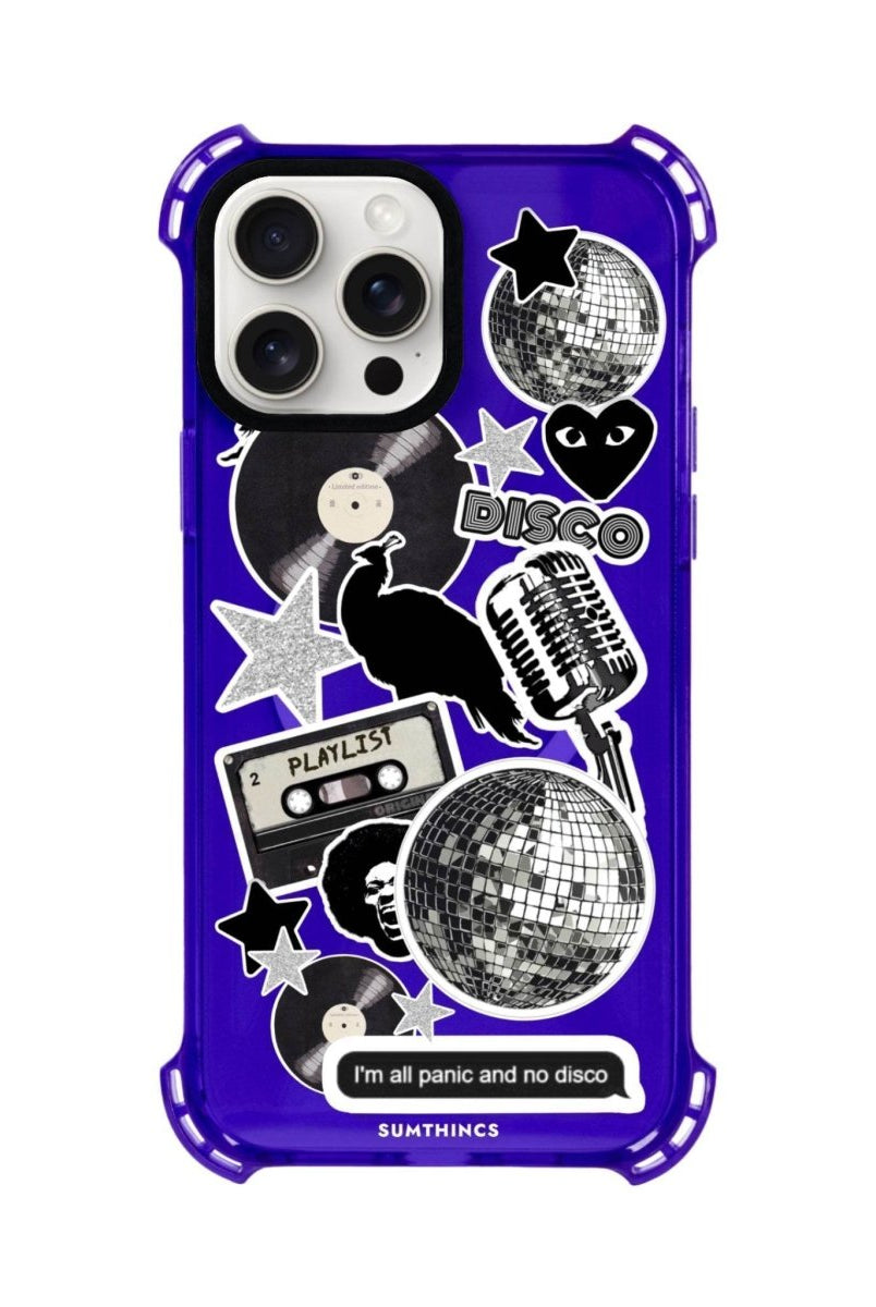 iPhone 15 Plus Disco Stickers Bumper Magsafe Şeffaf Telefon Kılıfı Mor - SUMTHINCS