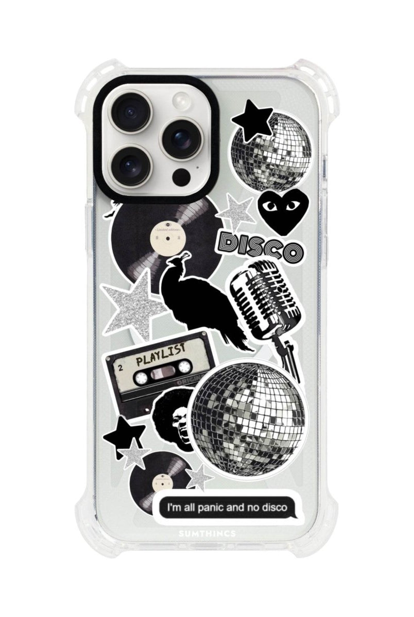 iPhone 15 Plus Disco Stickers Bumper Magsafe Şeffaf Telefon Kılıfı Beyaz Şeffaf - SUMTHINCS