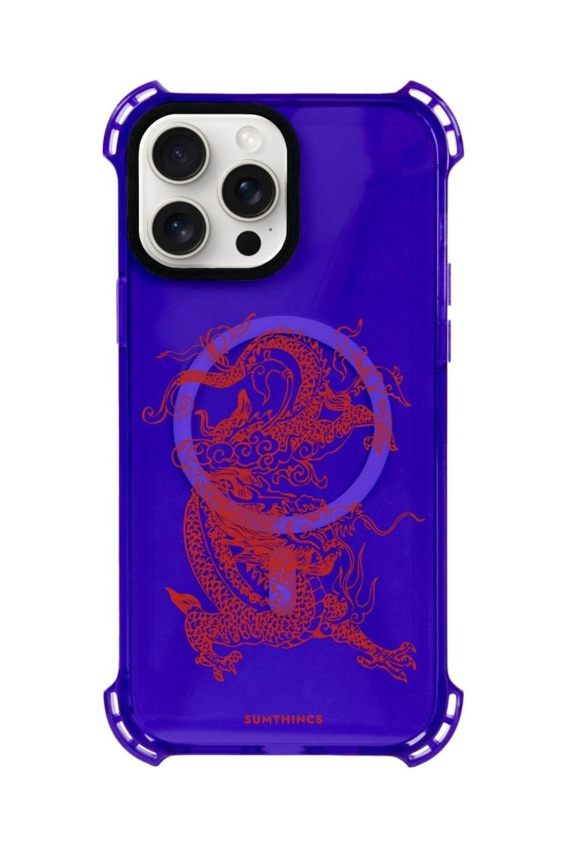 iPhone 15 Plus Dragon Bumper Magsafe Şeffaf Telefon Kılıfı Mor - SUMTHINCS