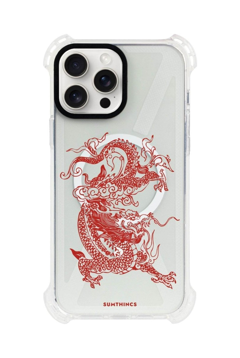 iPhone 15 Plus Dragon Bumper Magsafe Şeffaf Telefon Kılıfı Beyaz Şeffaf - SUMTHINCS