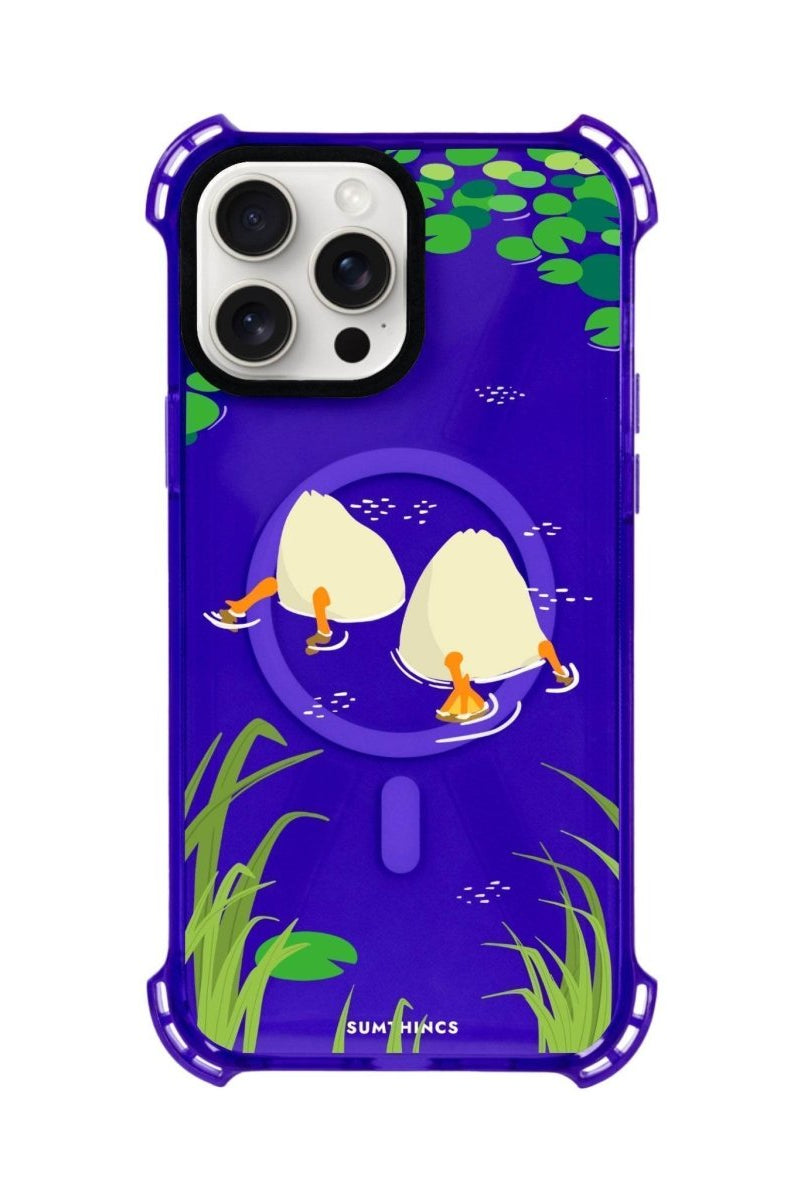 iPhone 15 Plus Ducks Bumper Magsafe Şeffaf Telefon Kılıfı Mor - SUMTHINCS