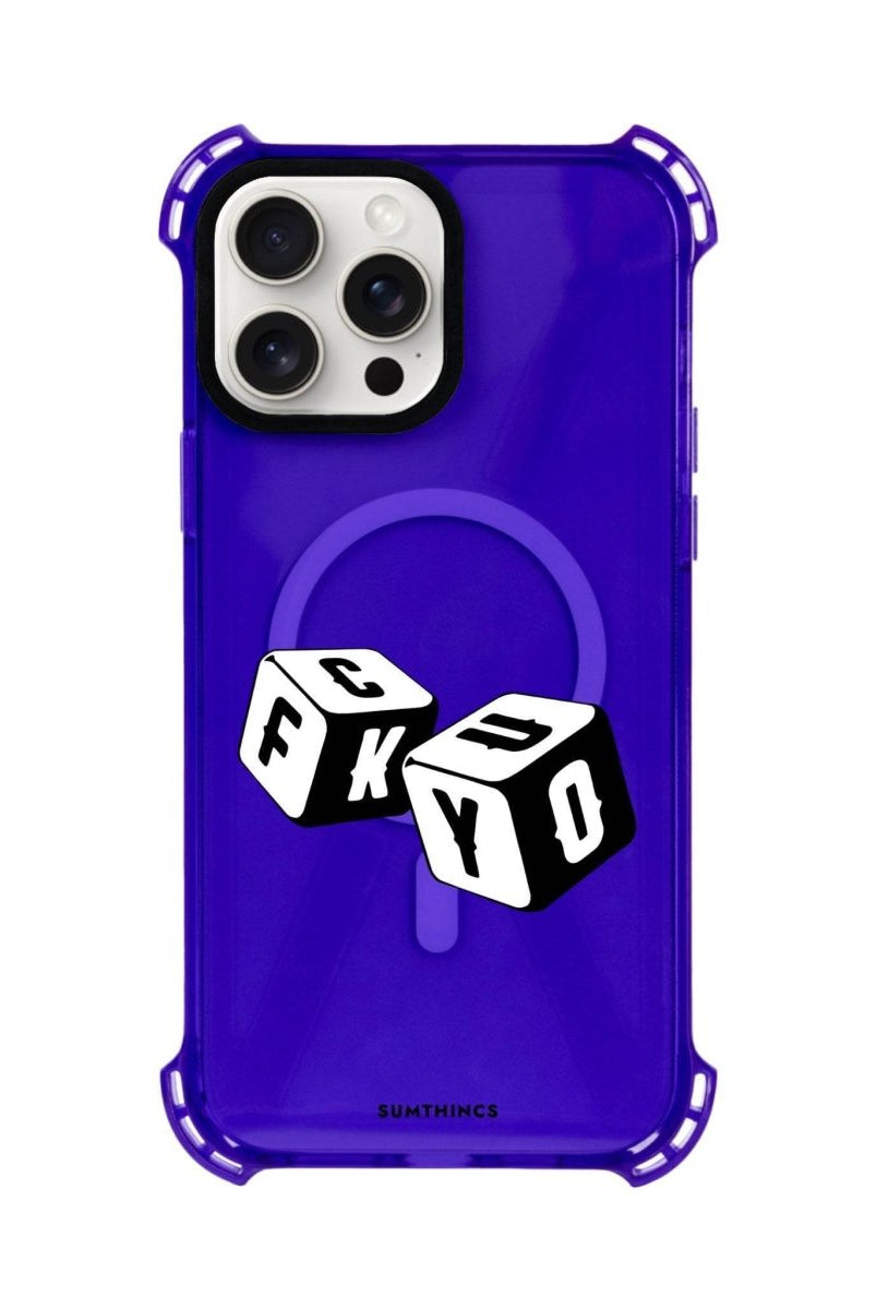 iPhone 15 Plus Fck You Bumper Magsafe Şeffaf Telefon Kılıfı Mor - SUMTHINCS