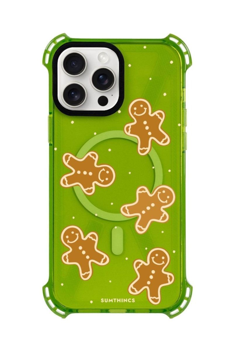 iPhone 15 Plus Gingerbread Man Bumper Magsafe Şeffaf Telefon Kılıfı Yeşil - SUMTHINCS