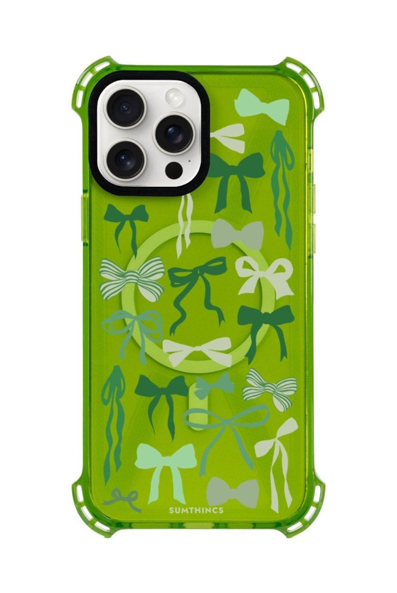 iPhone 15 Plus Green Garland Bumper Magsafe Şeffaf Telefon Kılıfı Yeşil - SUMTHINCS