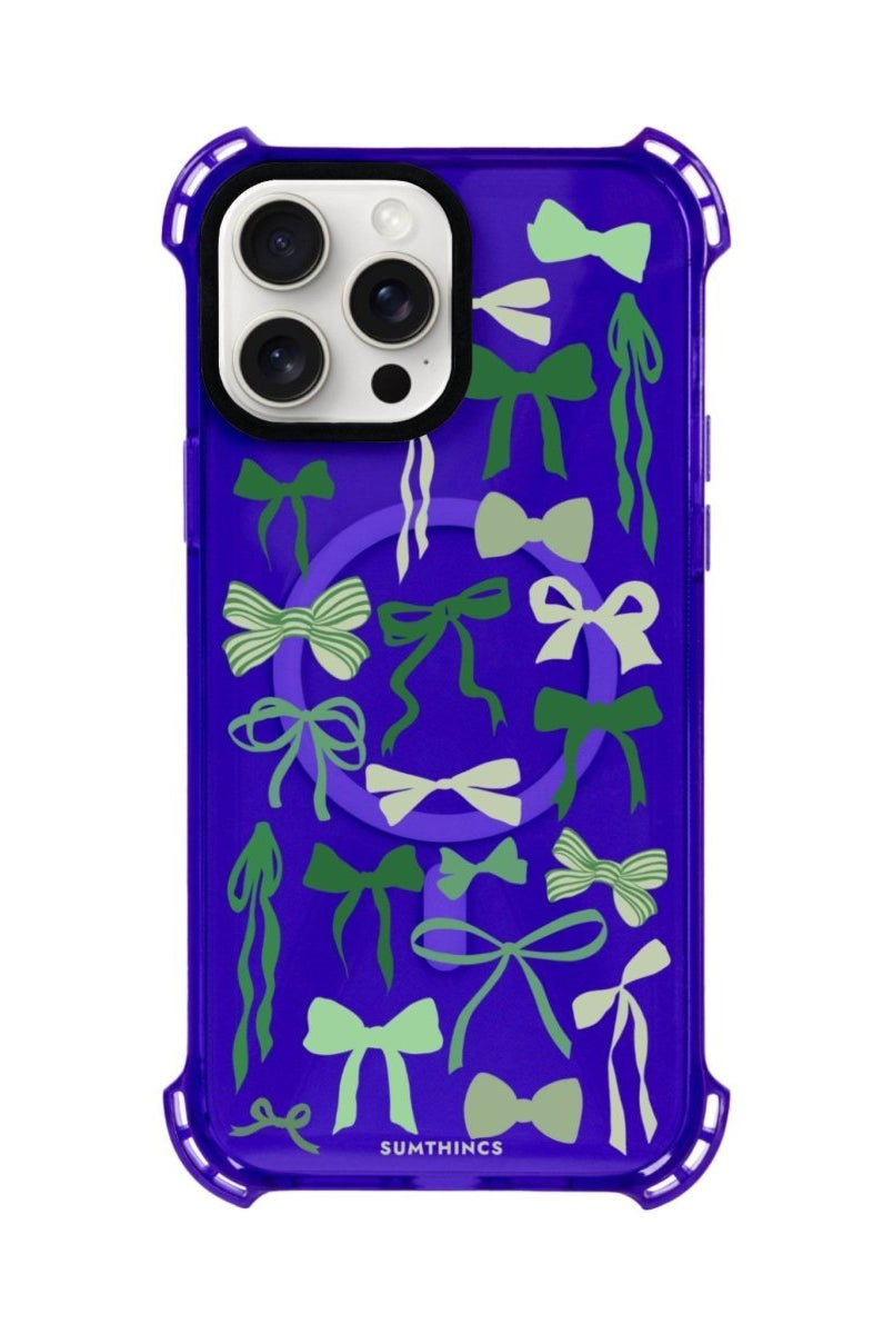 iPhone 15 Plus Green Garland Bumper Magsafe Şeffaf Telefon Kılıfı Mor - SUMTHINCS