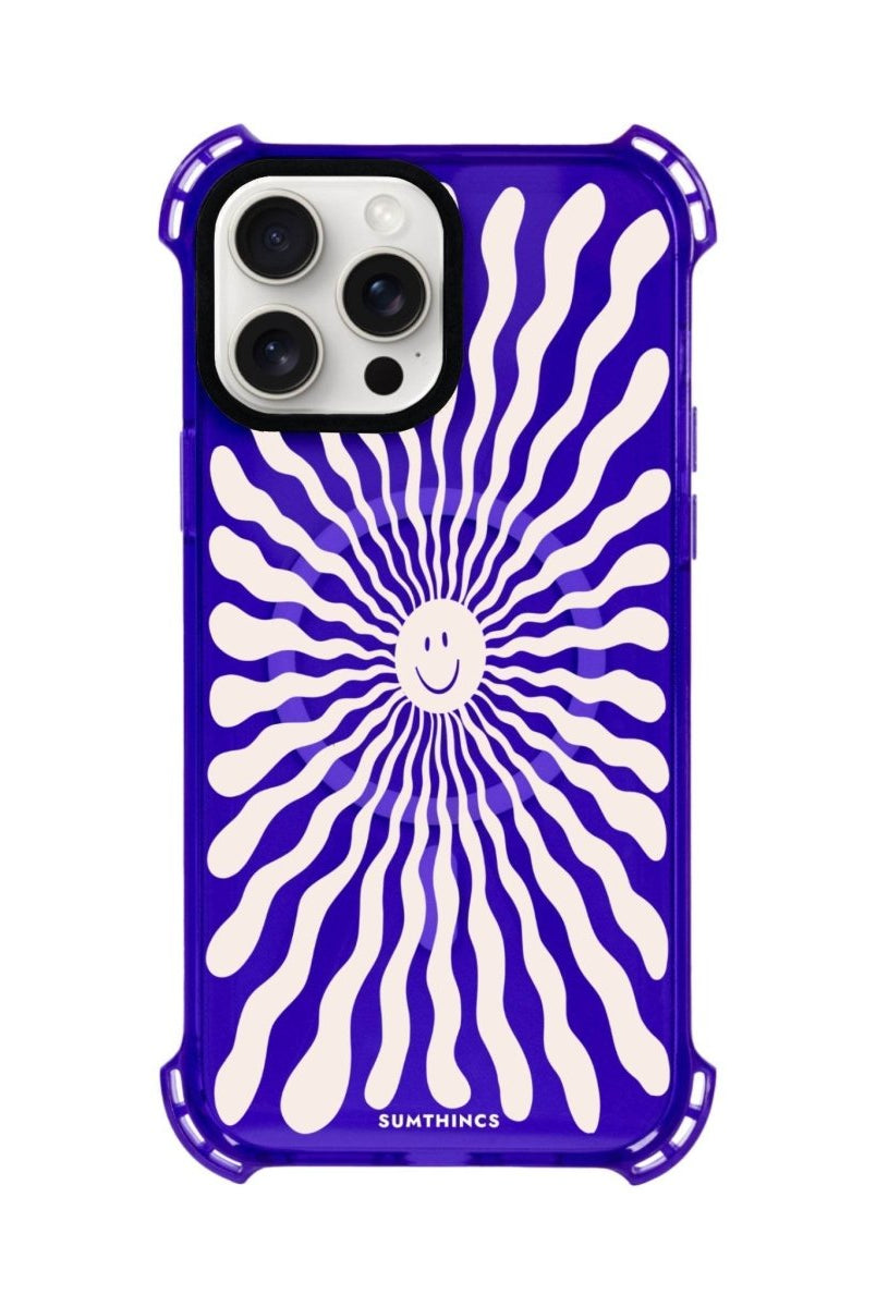 iPhone 15 Plus Happy Little Sun Bumper Magsafe Şeffaf Telefon Kılıfı Mor - SUMTHINCS