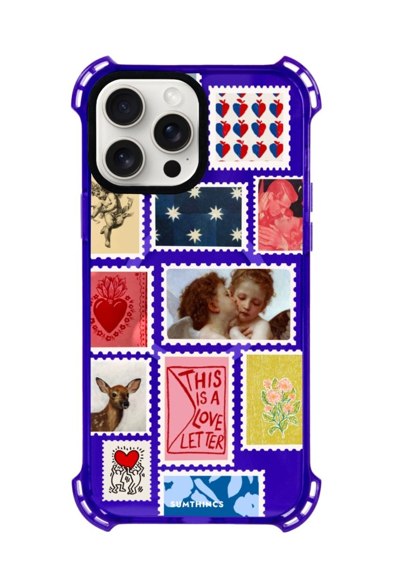 iPhone 15 Plus Love Letter Bumper Magsafe Şeffaf Telefon Kılıfı Mor - SUMTHINCS